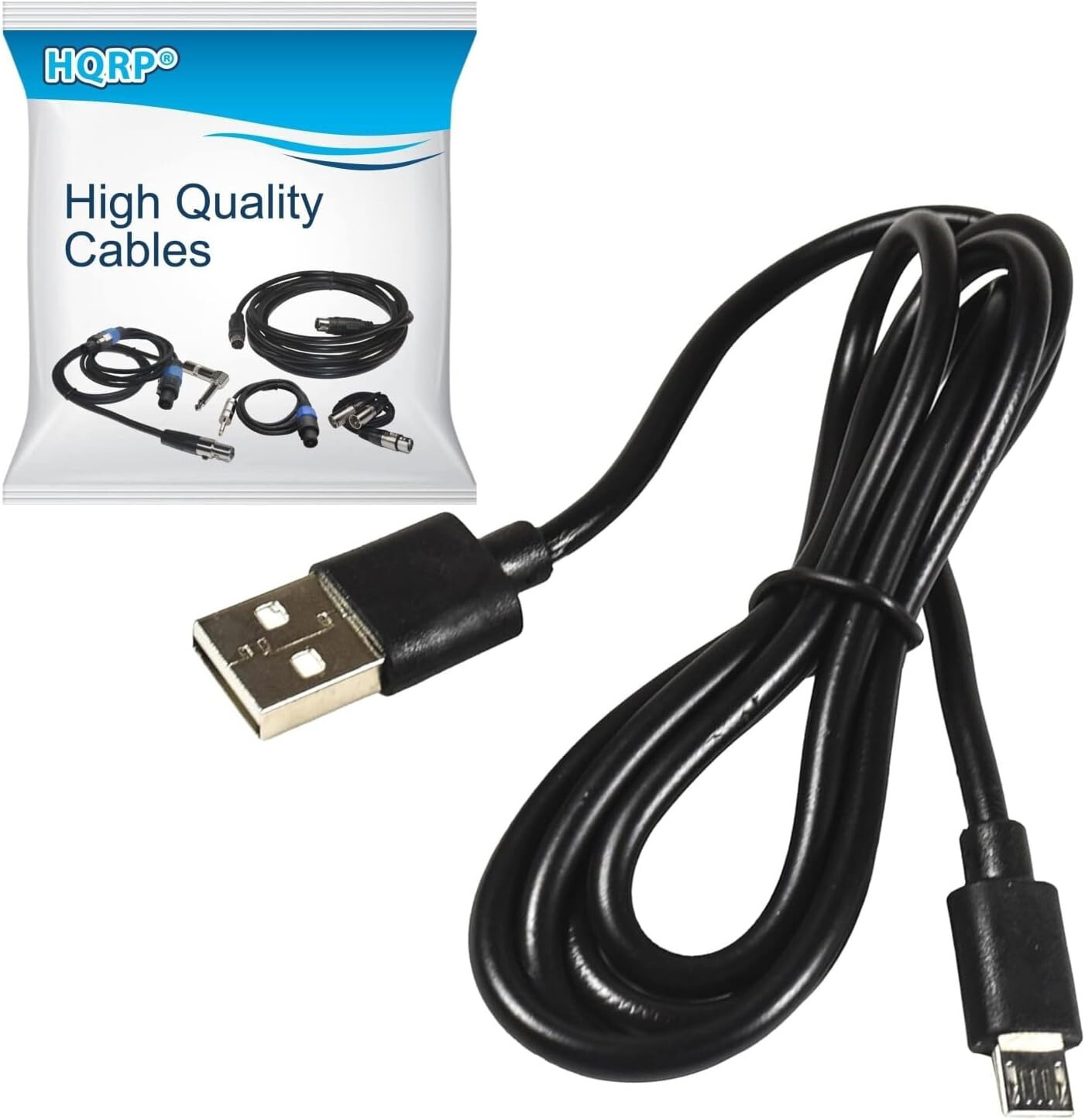 HQRP Micro USB Cable Charger for Logitech Ultrathin Keyboard Folio m1, Cover i5