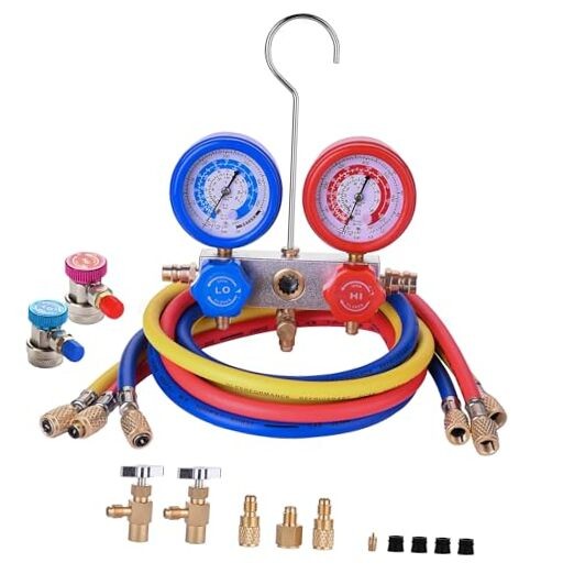 AC Gauge Set for R32, R134a, R410a R12 - 3 Way - Automotive A/C