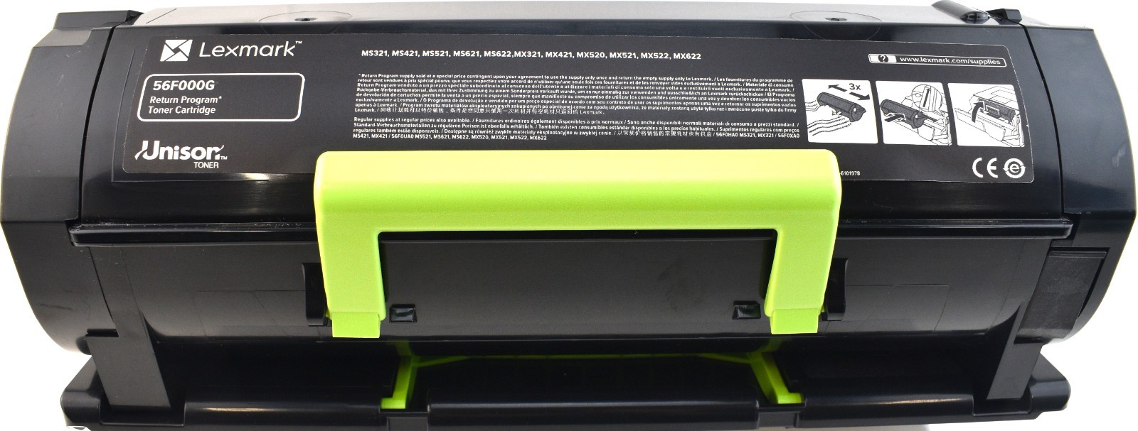 Genuine Lexmark 56F000G Black Return Program Toner Cartridge 100% Full