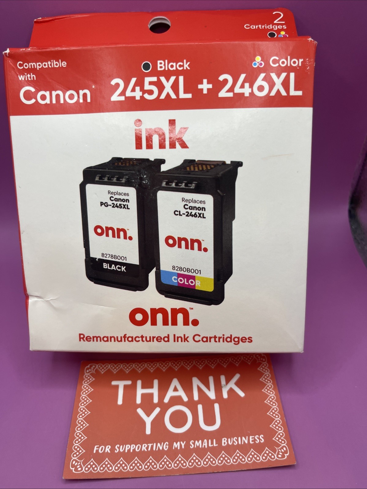 Ink Cartridge ONN (Reman) Canon Compatible 245XL Black & 246XL Color 7/2026