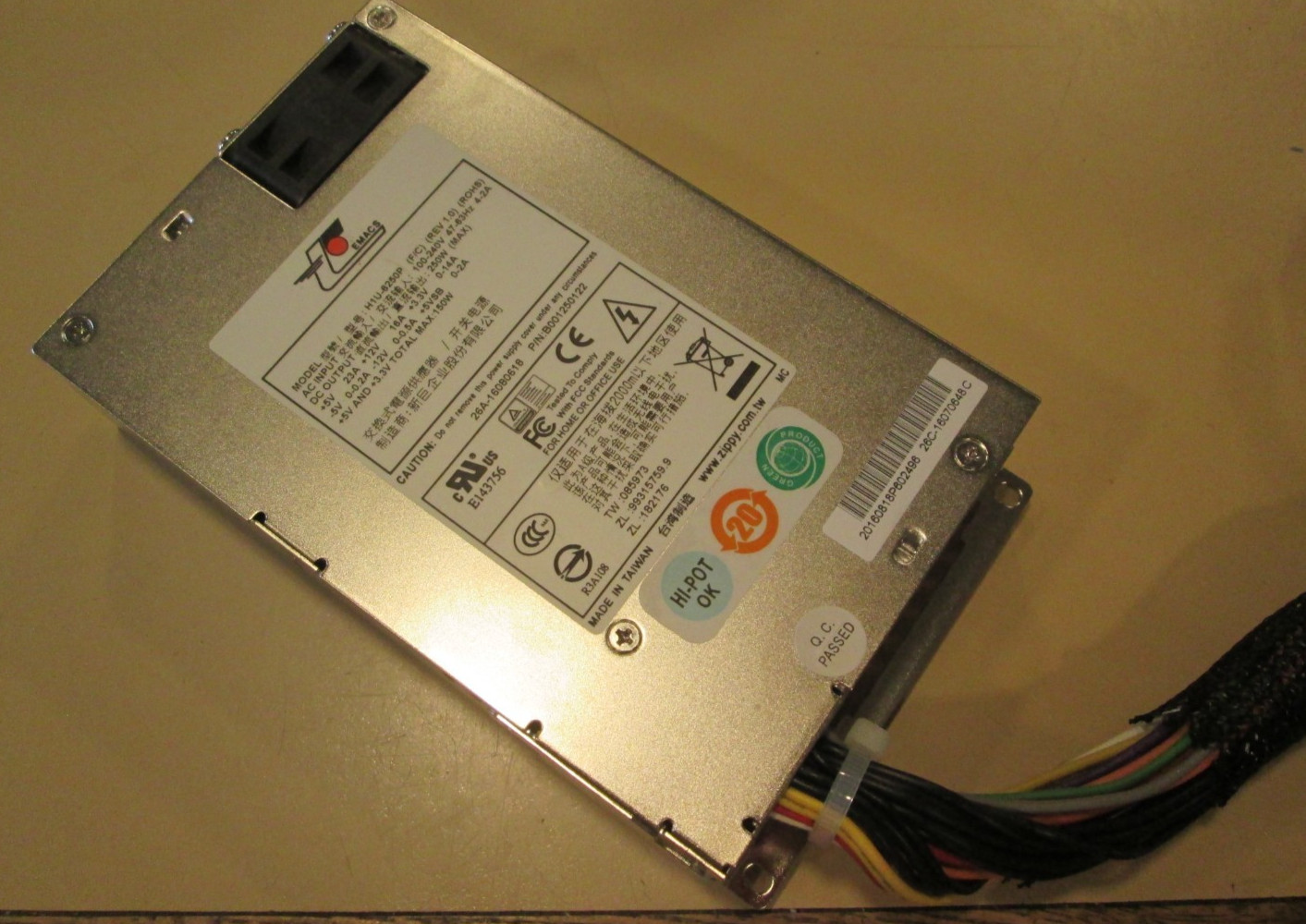 Zippy EMACS H1U-6250P 250W Power Supply Unit