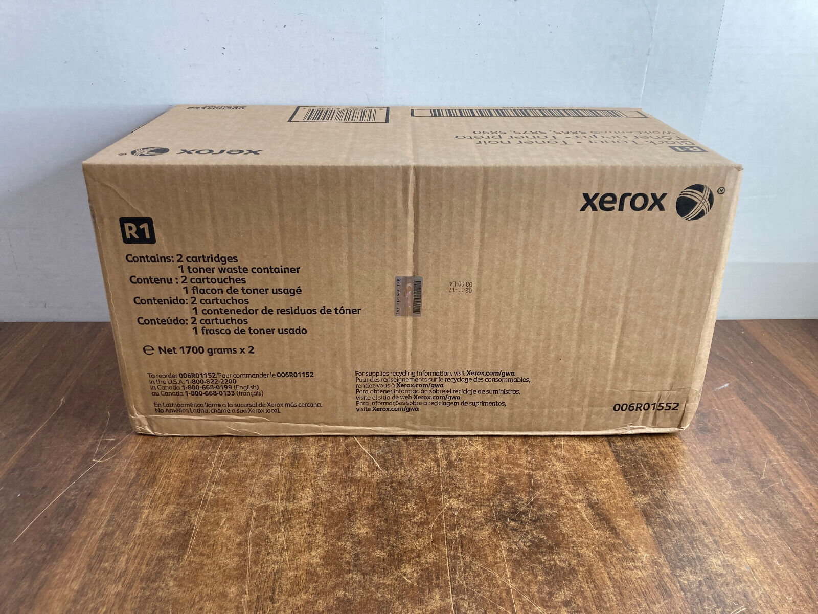 NEW Genuine Xerox WorkCentre 585/75/90 Black Toner Cartridges 006R01552 2 QTY