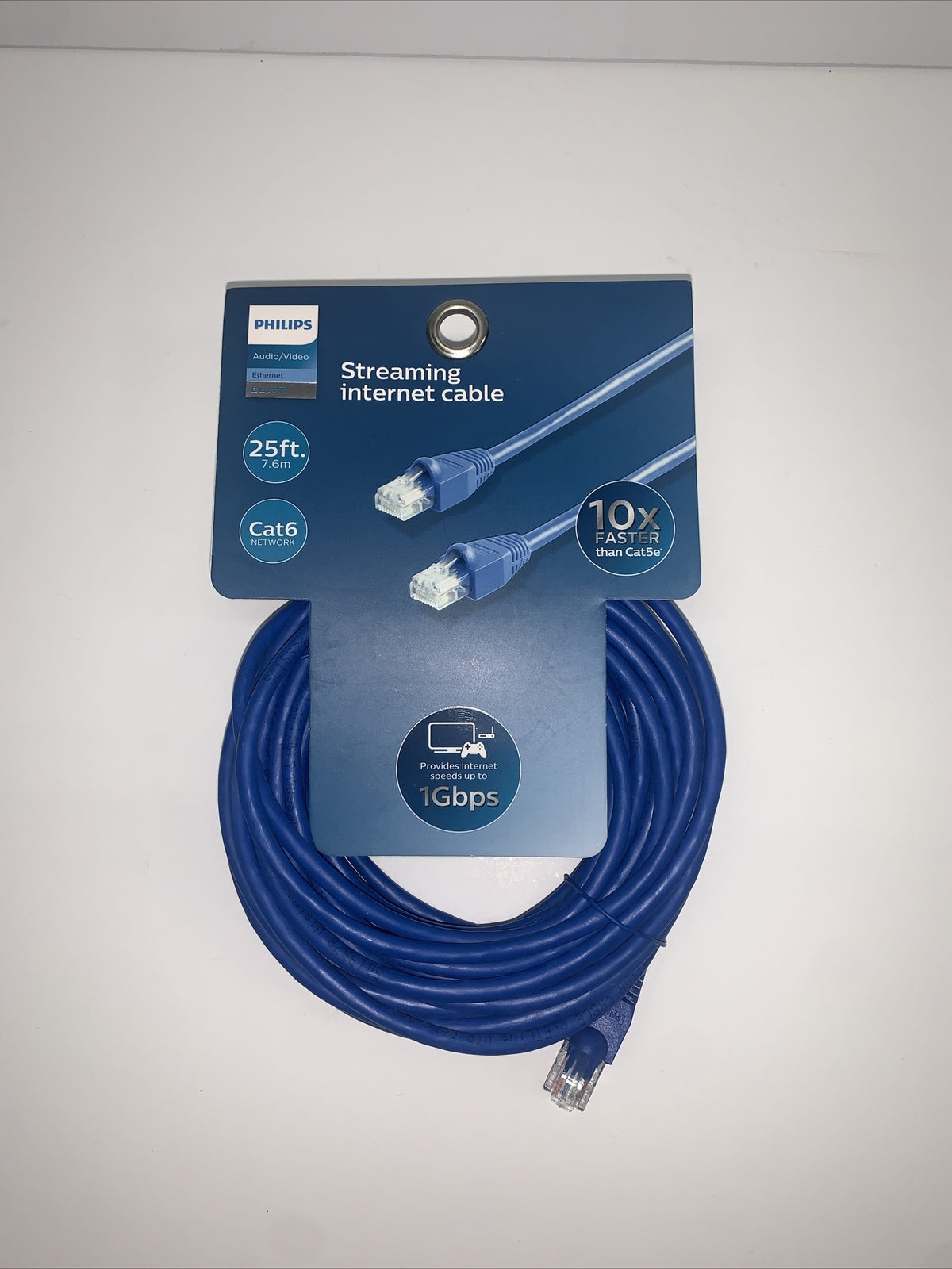 Philips Cat 6 High Speed Streaming Ethernet Cable, 25 ft. 1 Gbps 250MHz