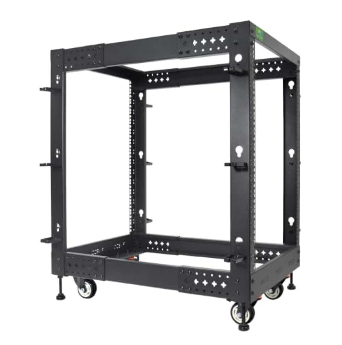 15U Server Rack Adjustable Depth 20 to 30 Inch Open Frame 4 Post Cabinet with