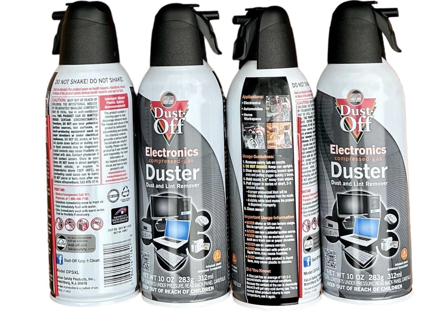 Canned Air Spray 4 Count - 10 oz Electronics Compressed Duster Falcon Dust Off
