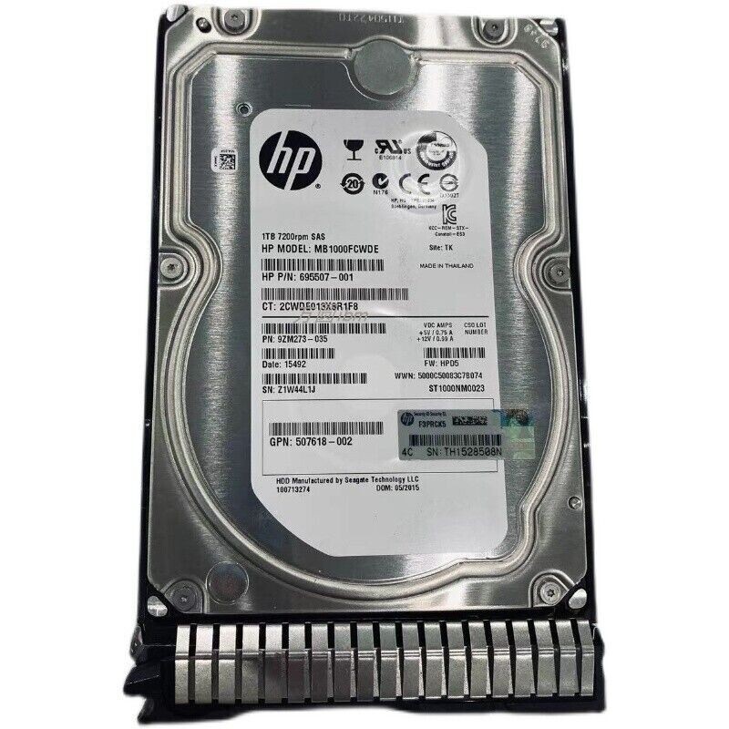 Fit FOR HP 652753-B21 653947-001 1TB 6G 7.2K RPM 3.5" SAS SC HARD DRIVE NEW