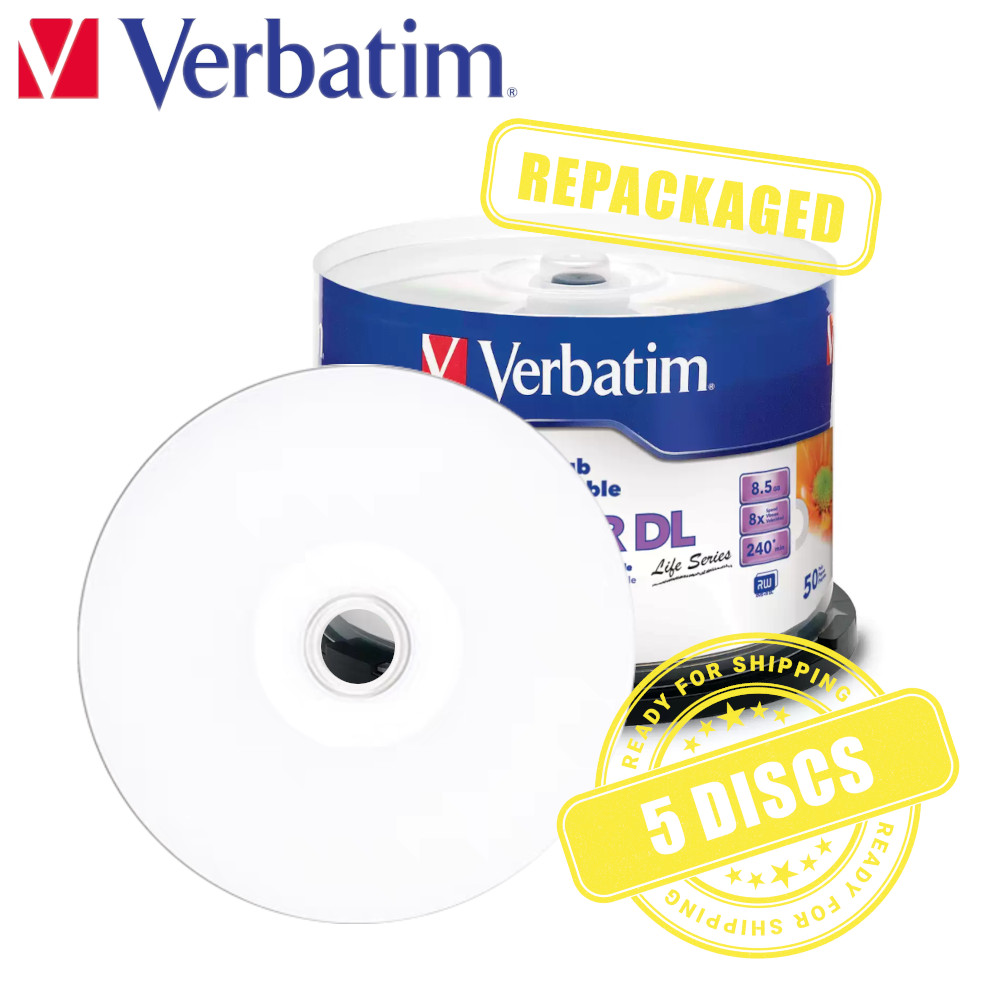 Verbatim DVD+R DL 8.5GB 8x Blank DVD Dual Layer 8.5 GB Printable - 5 Discs