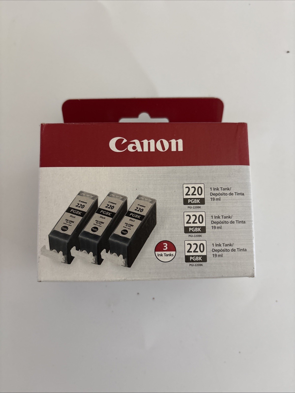 NEW SEALED  Canon PGI-220BK Black Ink Genuine OEM PGBK 3 Pack ~
