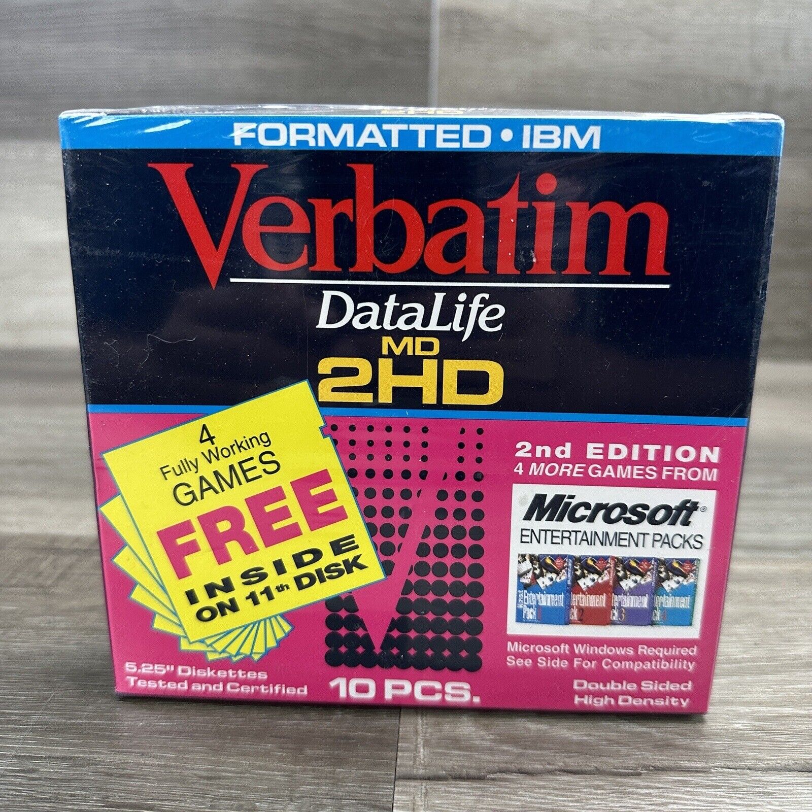 10-Pack Verbatim DataLife High Density 5.25” (5 1/4”) Floppy Disks for IBM PCs