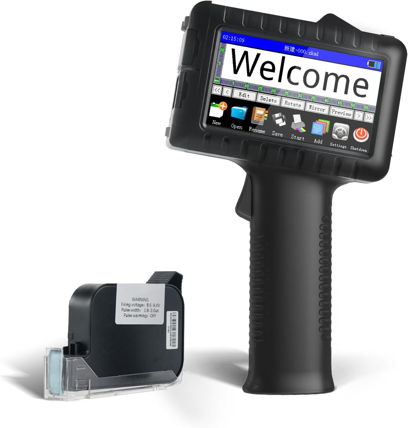 JWM Handheld Inkjet Printer with 42Ml Black Ink, 0.5 in Print Height