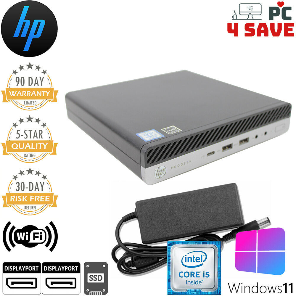 HP Windows 11 | i5-7500T CPU | DDR4 16GB | NEW 512GB SSD HDMI HP 600 G3 Mini PC