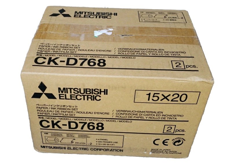 Mitsubishi CK-D768 Print Kit Paper INK Ribbon Set X 2