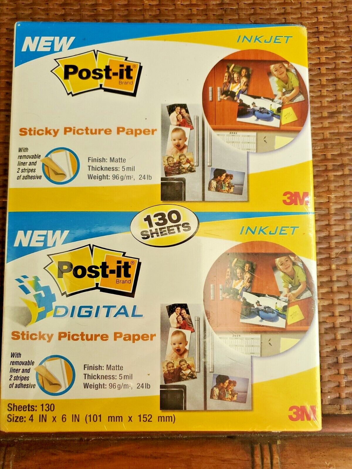 3M Post It Sticky Picture Paper Digital 130 Sheets 4x6 SP46130C Matte 5mil New