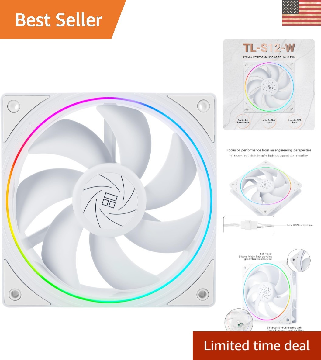 PWM Controlled 120mm ARGB CPU Fan - Perfect for Stylish Builds & Cooling