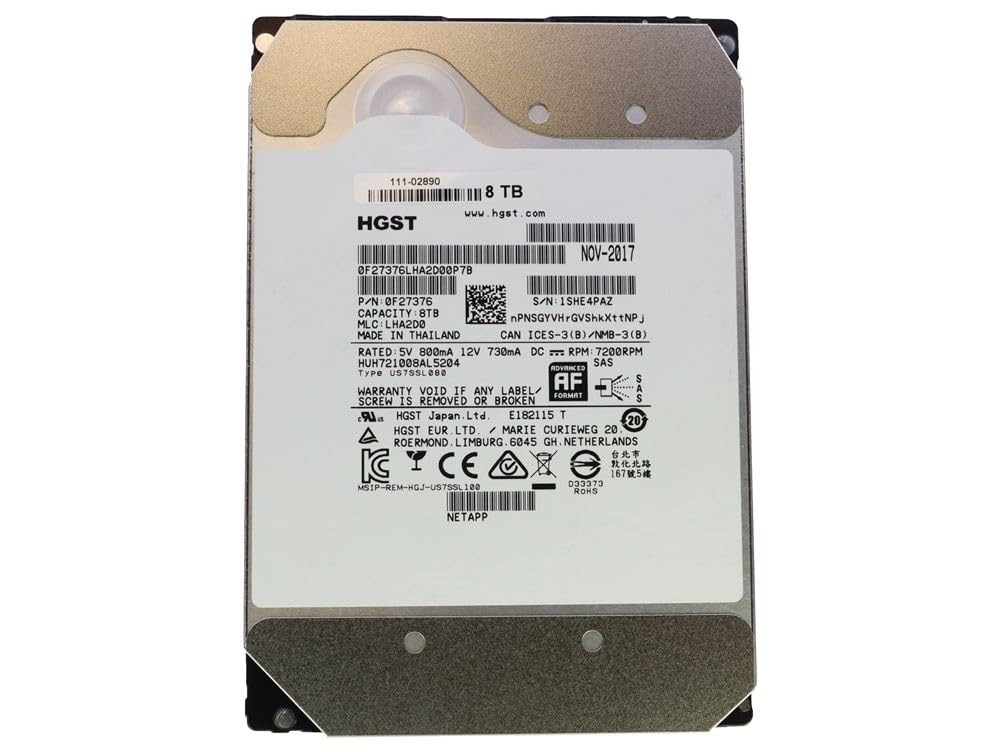 Western Digital HGST Ultrastar He10 HUH721008AL5204 8 TB Hard Drive 3.5" Interna