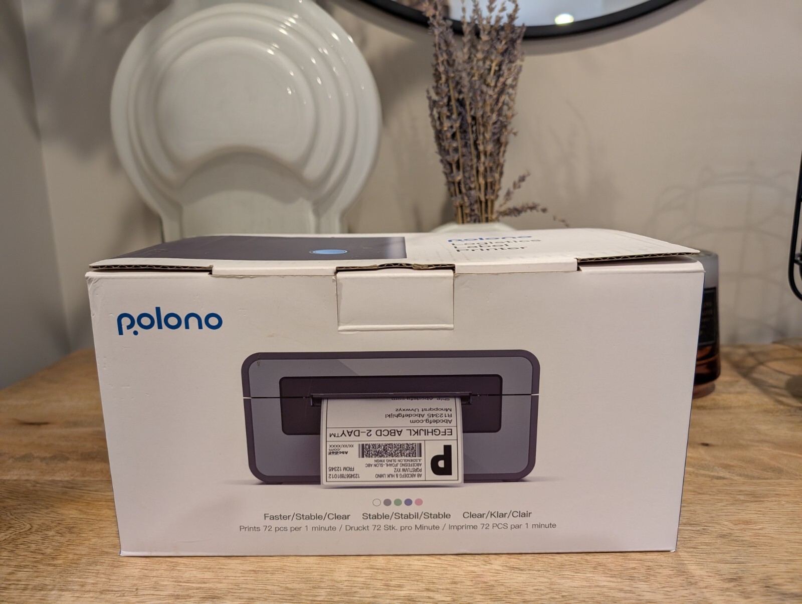 POLONO PL60 -  4x6 USB THERMAL SHIPPING LABEL PRINTER USED IN BOX BLACK