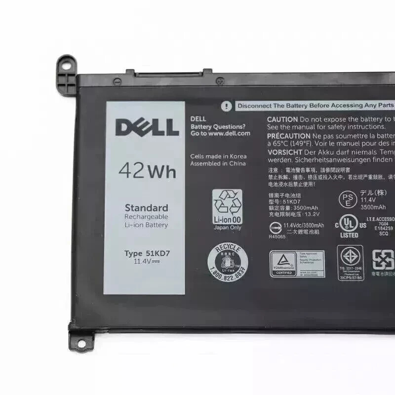 NEW Genuine 51KD7 Battery For Dell Chromebook 11 3181 2-in-1 3189 5190 P28T001