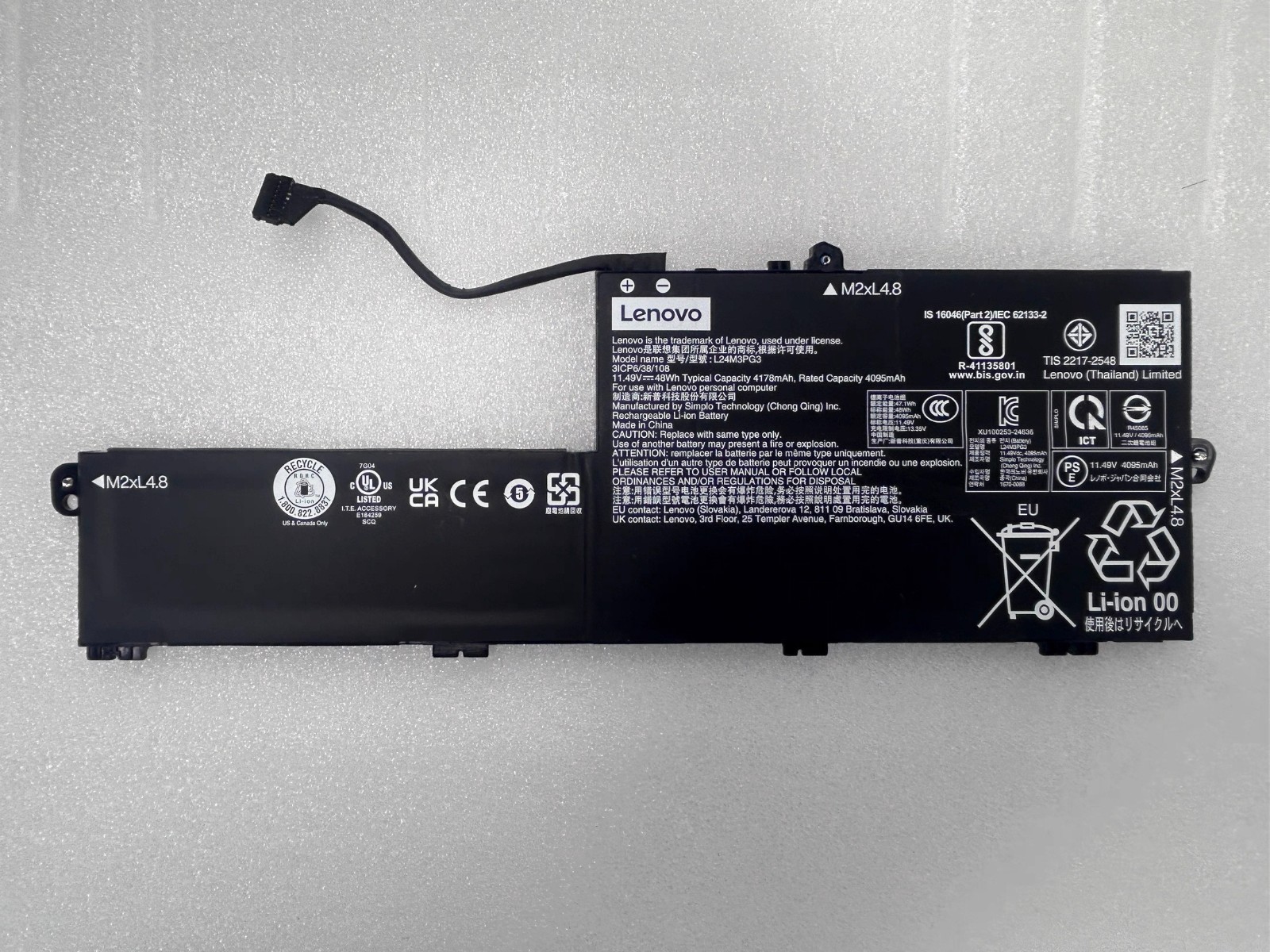 Genuine L24M3PG3 L24X3PG3 Battery For Lenovo ThinkPad E14 7th 8th E16 Gen3rd 4th