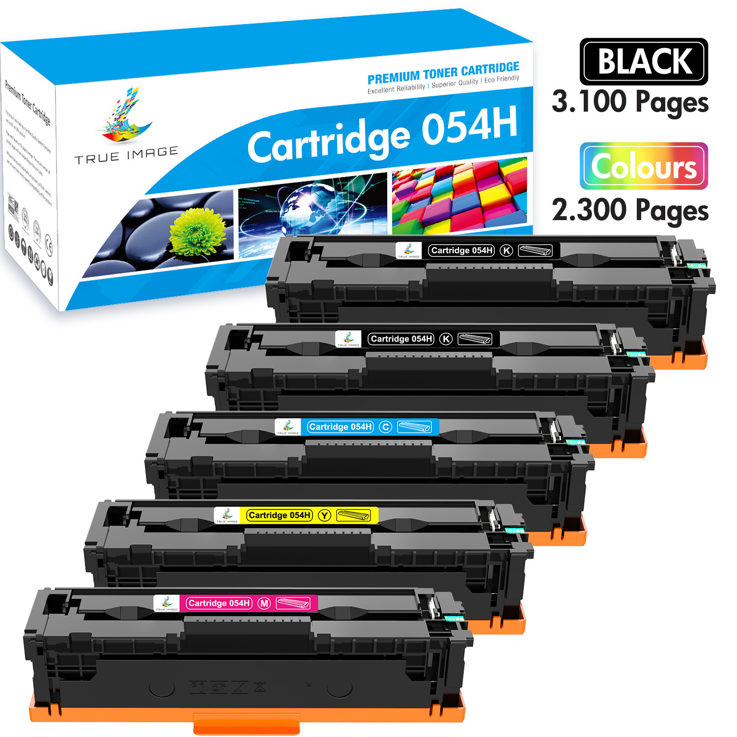 5pk CRG-054 054 H Toner Cartridge for Canon imageClASS MF644cdw MF642cdw LBP620
