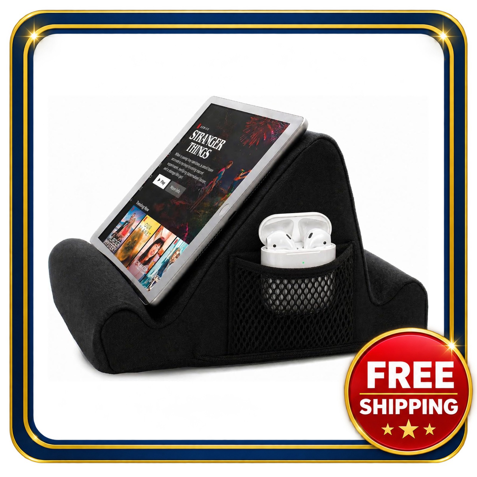 Tablet Lap Cushion with Support for Bed Flights and Travel