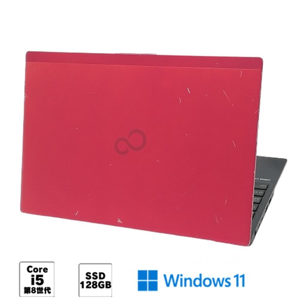 FUJITSU U939/A Red Core i5-8365U 128GB SSD Windows 11 Laptop Office Japan