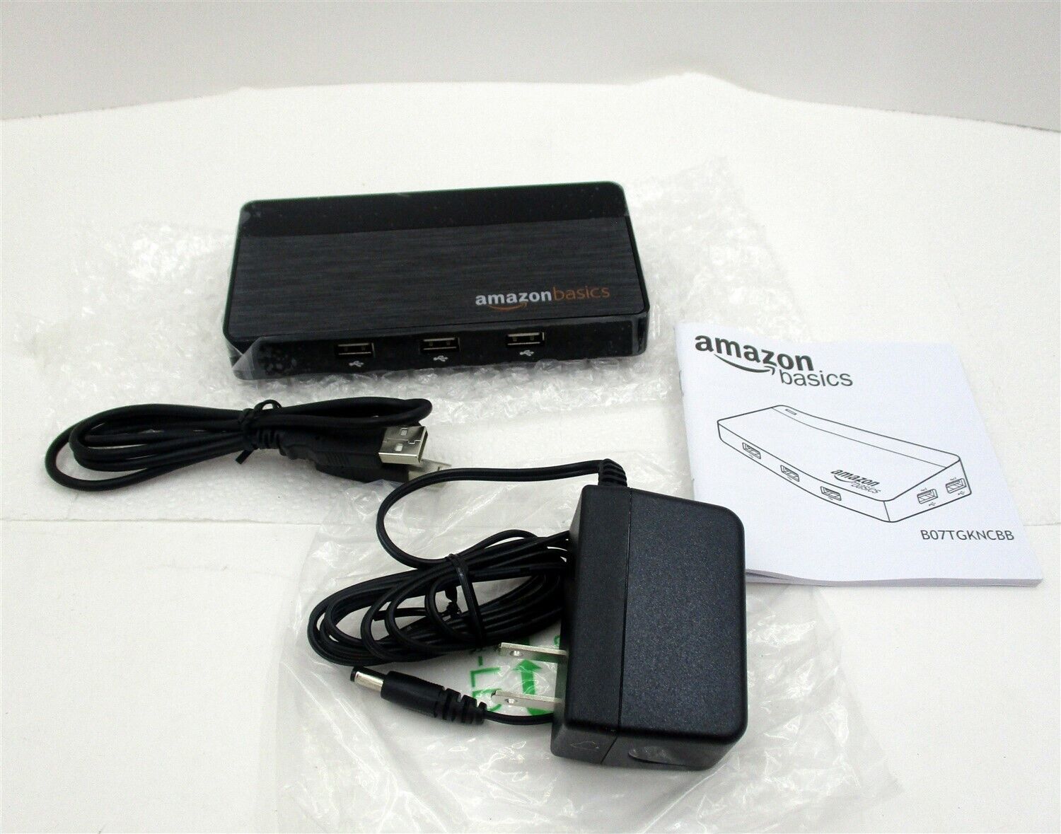 Amazon Basics 10-Port USB 2.0 Hub w/ 2 Fast Charging Port Power Adapter Charger