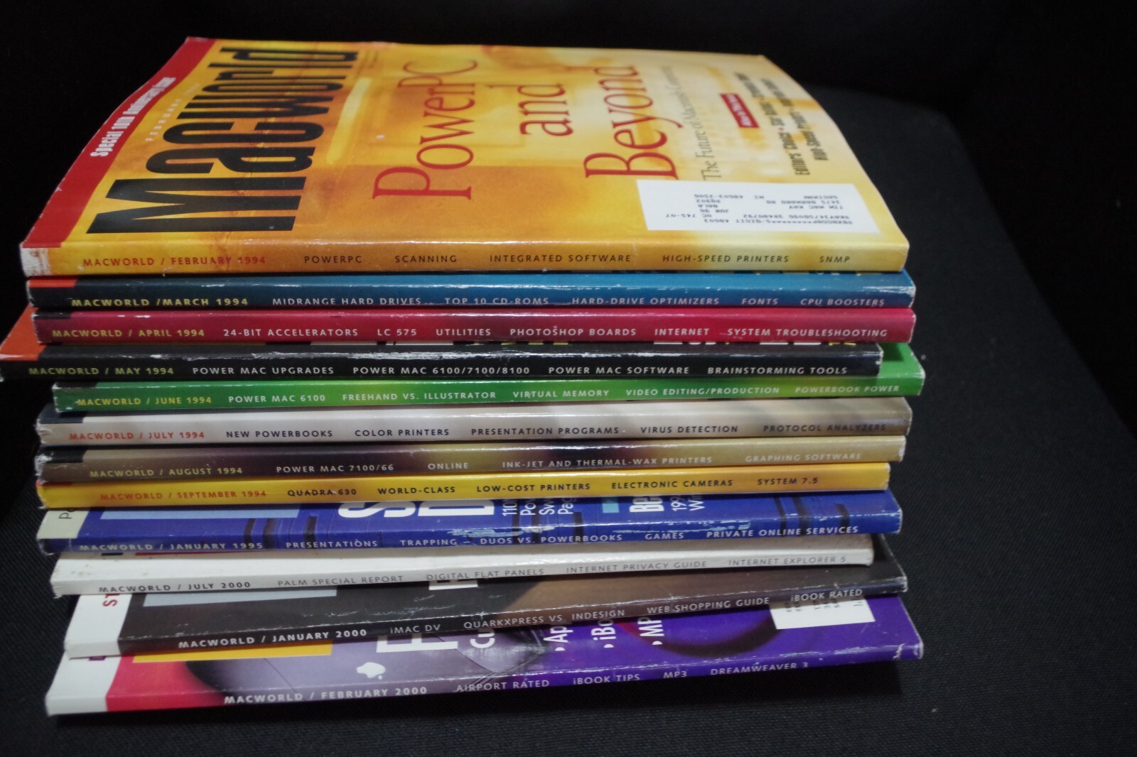 1994, 1995 & 2000 MACWORLD MAGAZINES, 12 EDITIONS  Mostly Great condition