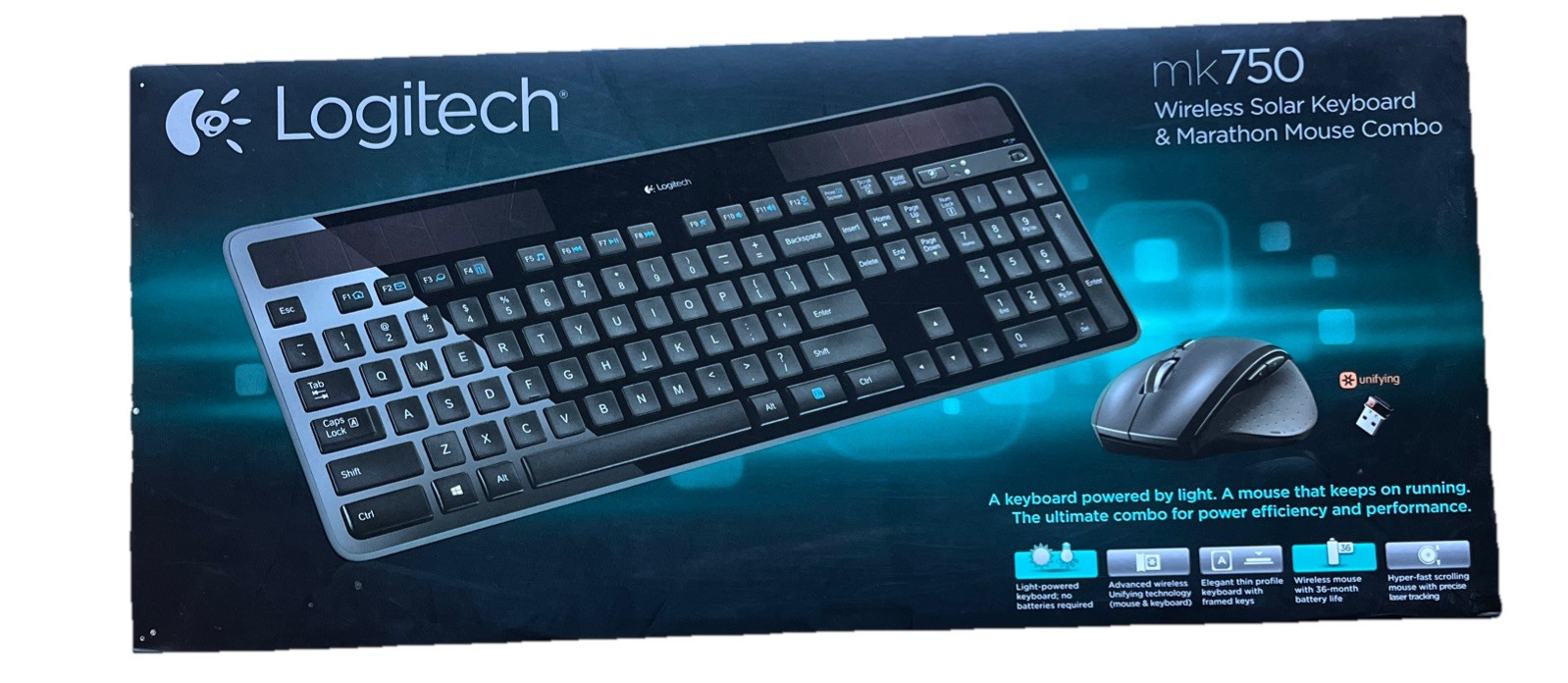 Logitech MK750 Wireless Solar Keyboard Marathon Mouse Combo Factory Sealed NEW