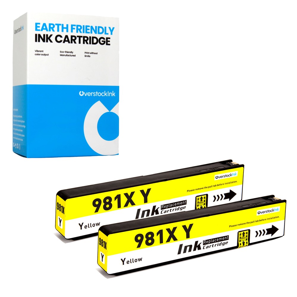 2-Pack OSI Compatible 981X Yellow Ink fits HP PageWide Enterprise Color 556xh