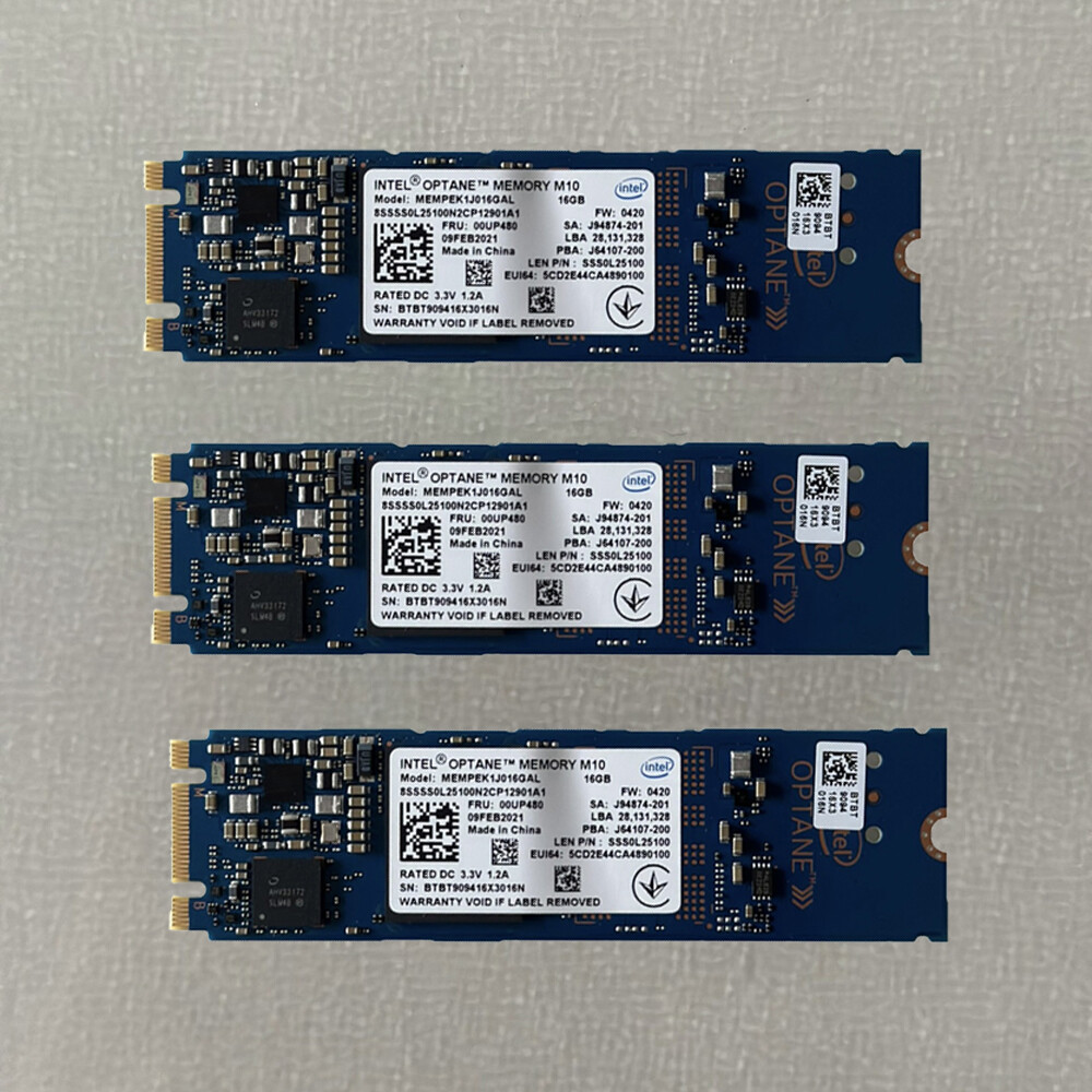 3Pcs Intel Optane Memory M10 SSD M.2 2280 16GB MEMPEK1J016GAD PCIe3.0 3D Xpoint