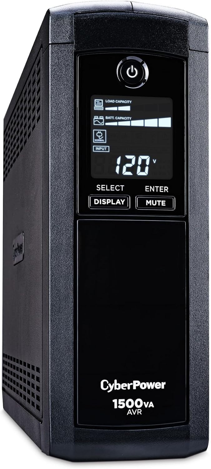 CyberPower CP1500AVRLCD Intelligent LCD UPS Battery Backup and Surge Protector,