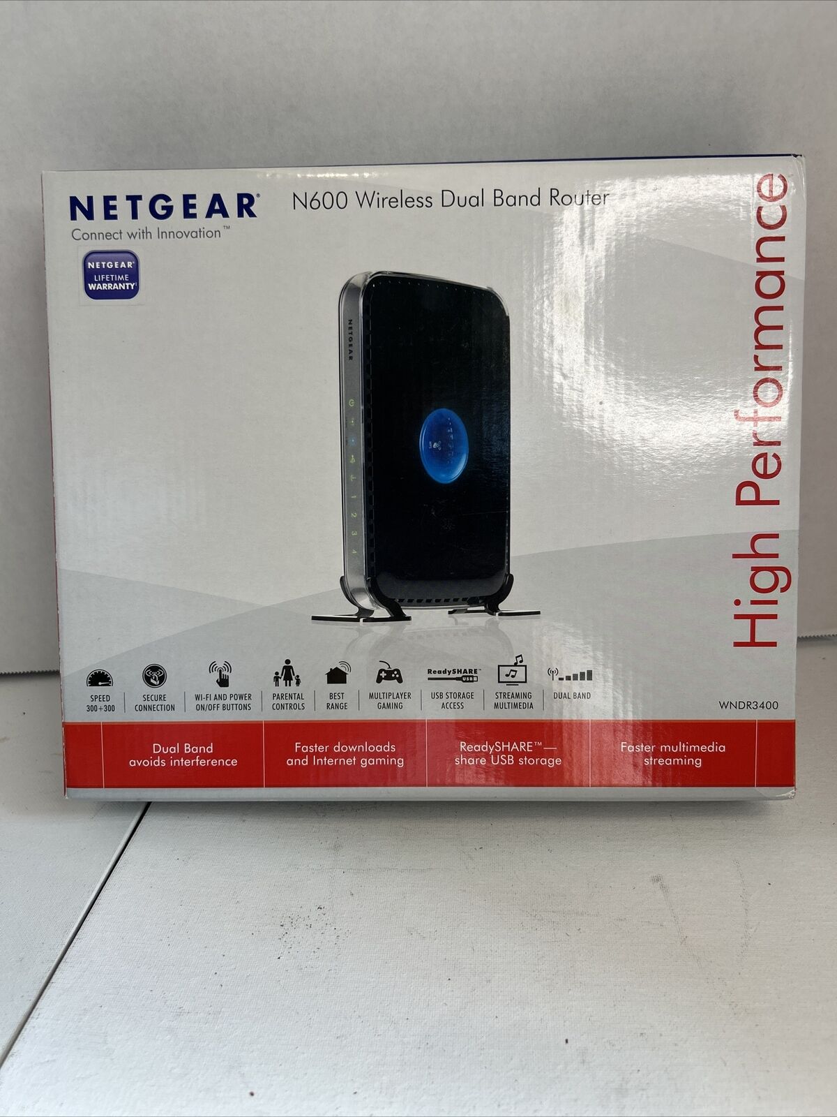 NEW OPEN BOX Netgear N600 Wireless Dual Band WiFi Router WNDR3400-100NAS - NIB