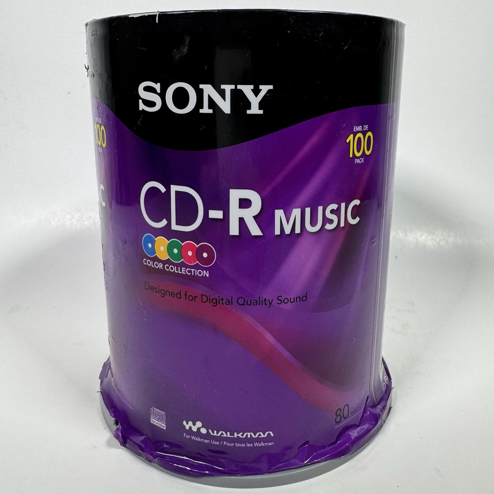 Sony CD-R Music Discs 80 min Color Collection Discs 100CRM80RSX 100 Count New
