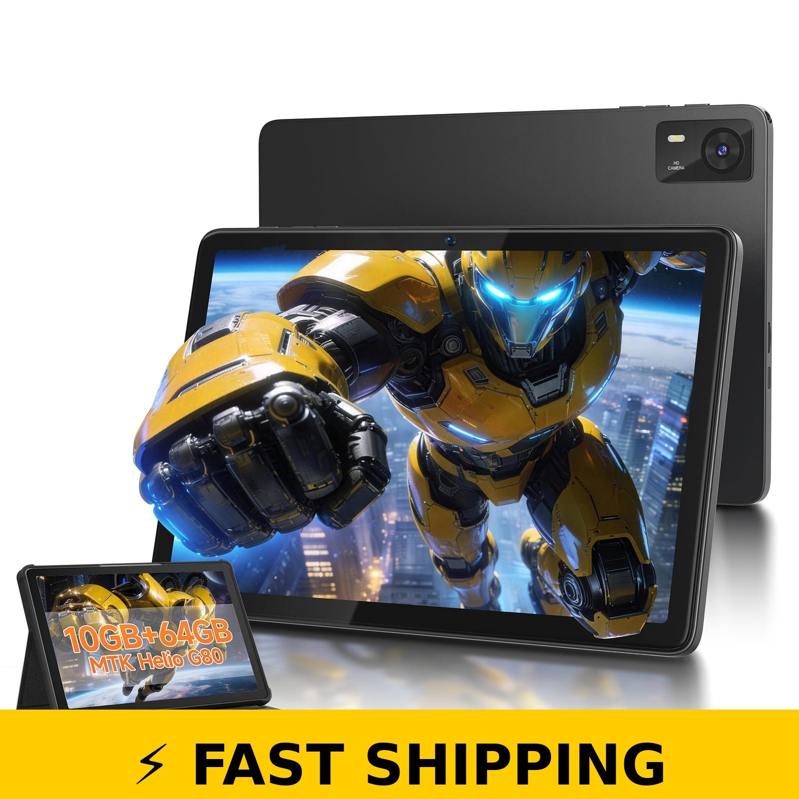 DigiLand 10.1" Tablet, Octa-Core Helio G80, 64GB, Dual Camera