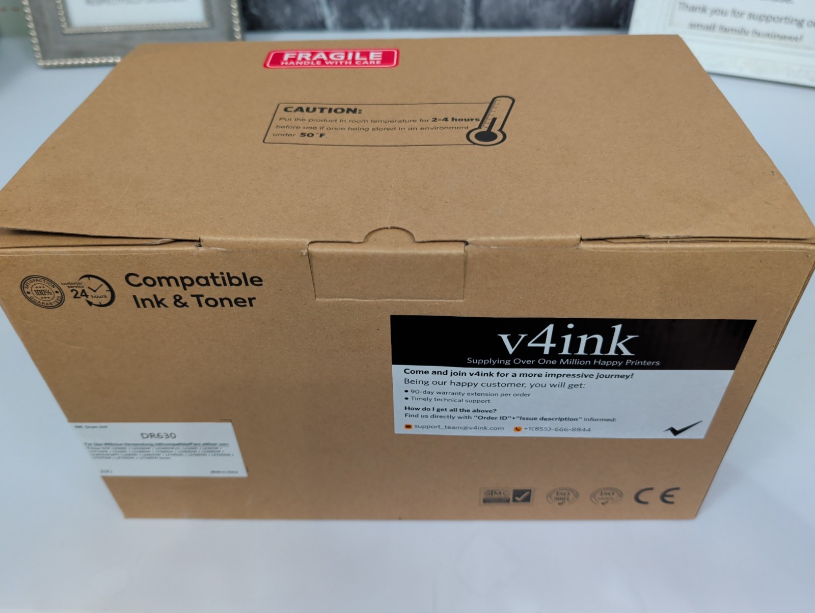 Box Of 2 V4ink Compatible DR630 Ink & Toner Cartridges For Brother Printers-New