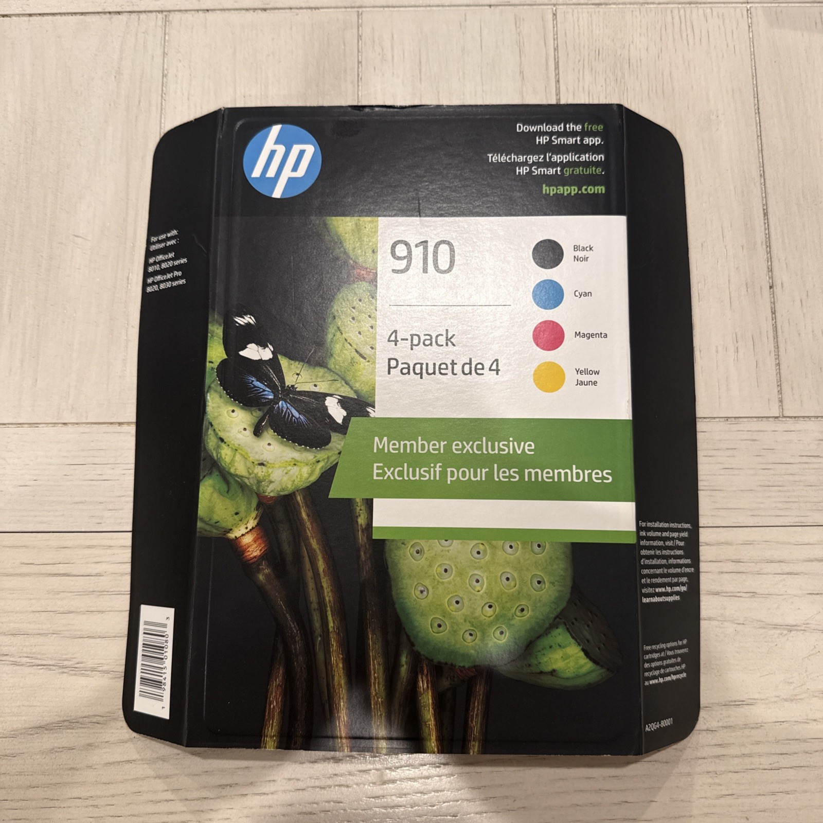 HP 910 Ink Cartridges - 4 Pack (B,C,M,Y),Genuine Expires 09/27+ Sealed New