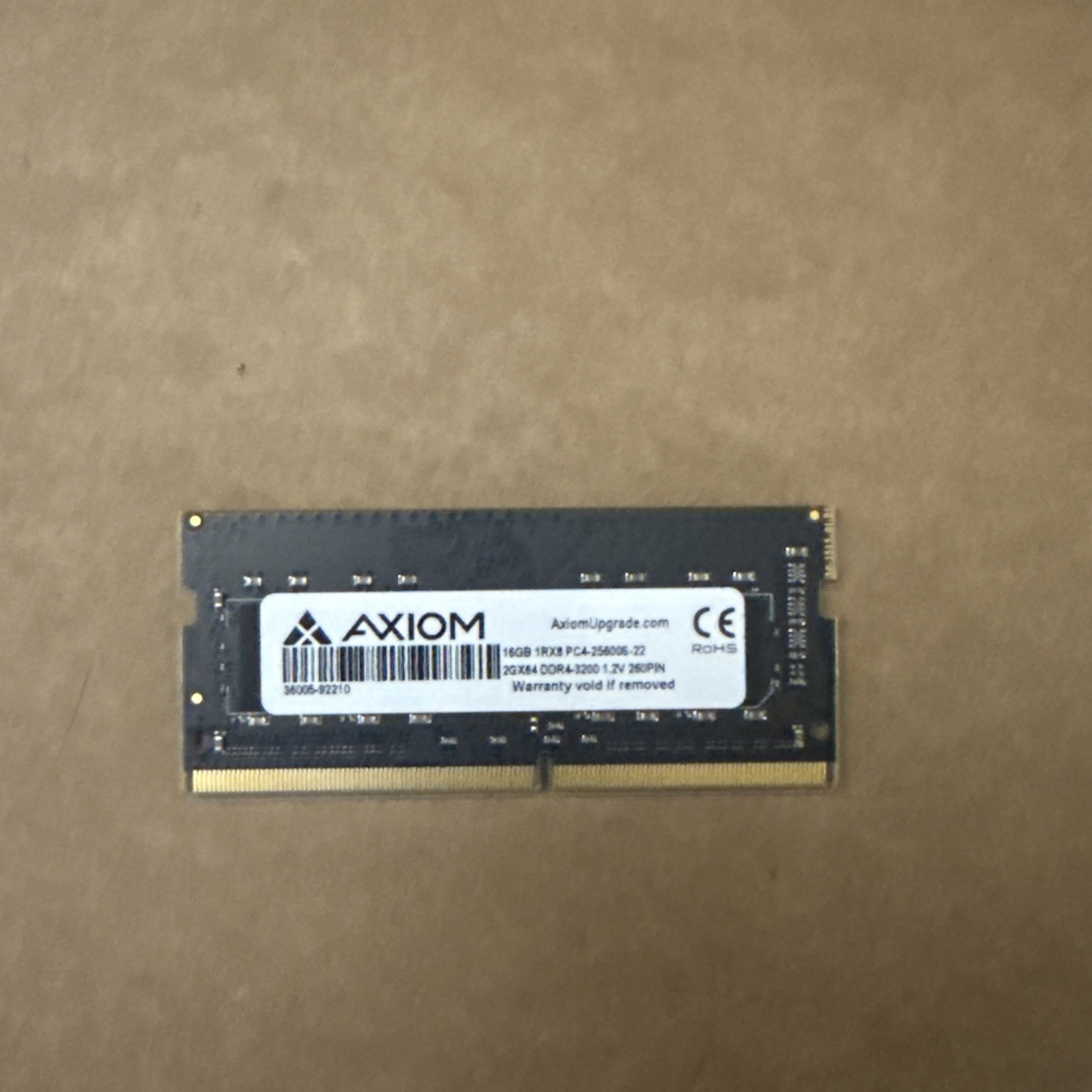 16GB DDR4-3200 Laptop Memory Axiom 1RX8 PC4-25600S-22 260-Pin SODIMM Memory