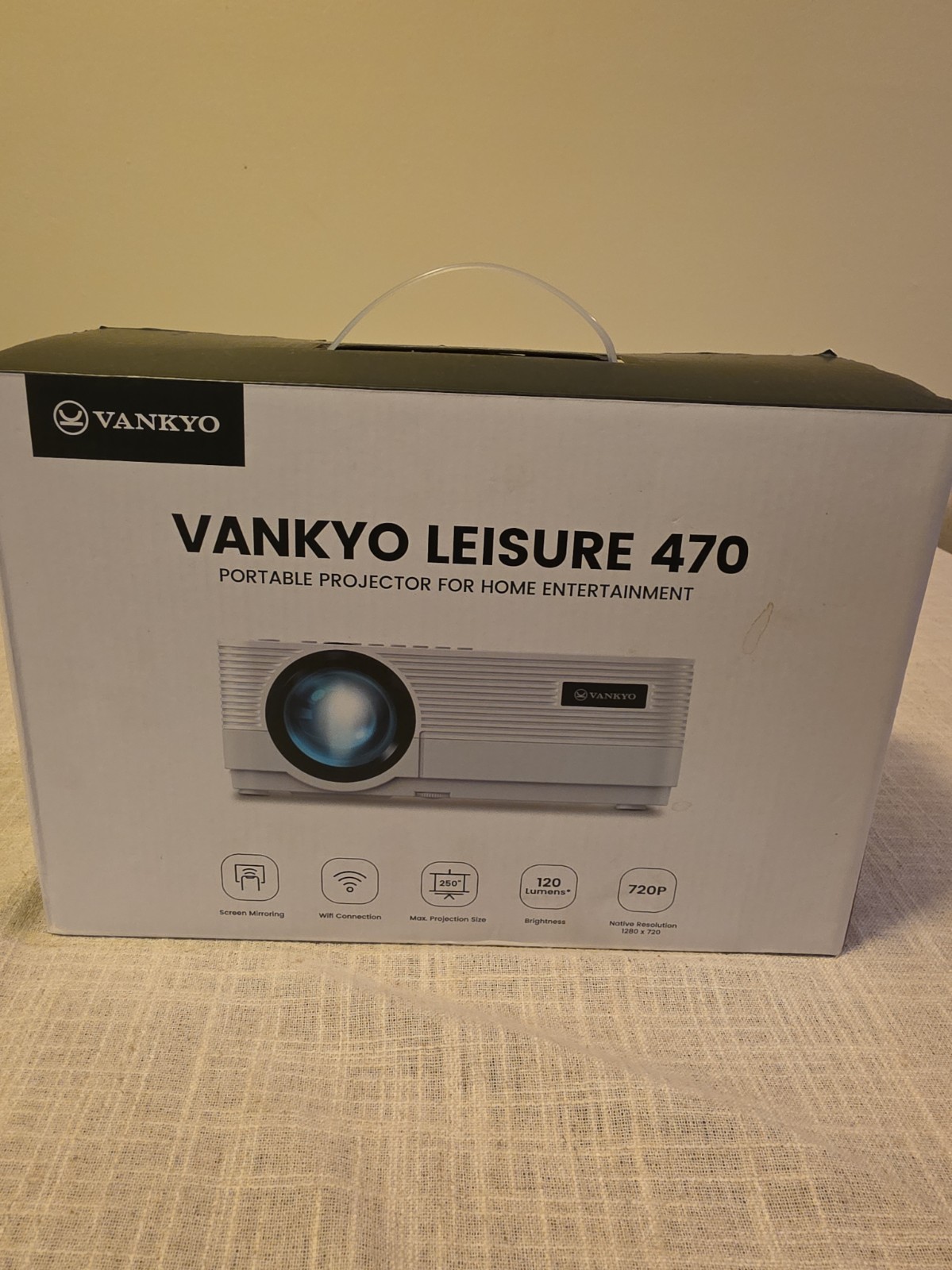 Vankyo - Leisure 470 Wireless Mini Projector - White No Cord