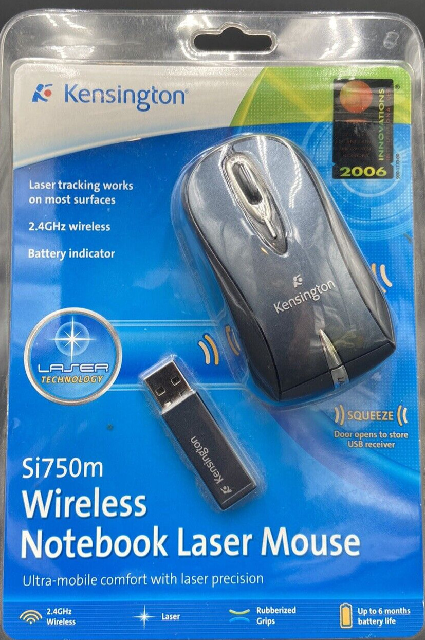Kensington Si650m Wireless Notebook Laser Precision Mouse Comfort  USB Mac NEW
