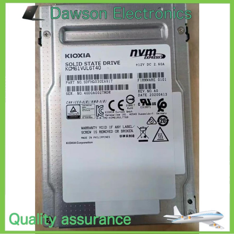 KCM61VUL6T40 New KIOXIA CM6 6.4TB SSD U.2 NVME PCIe4.0 X4 Solid State Drive