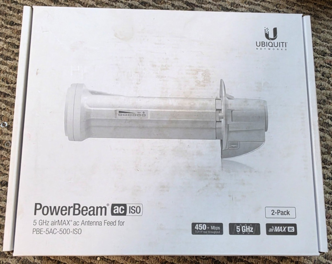 Ubiquiti PowerBeam ac ISO 5GHz Antenna Feed PBE-5AC-500-ISO 2-Pack NIB
