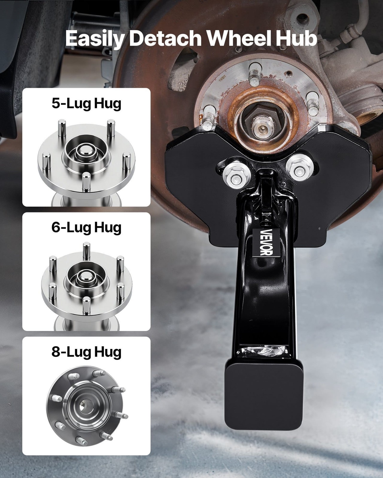 Wheel Bearing Hub Removal Tool Kit, Compatible with All Axle Bolt Hubs 5, 6, 8 L
