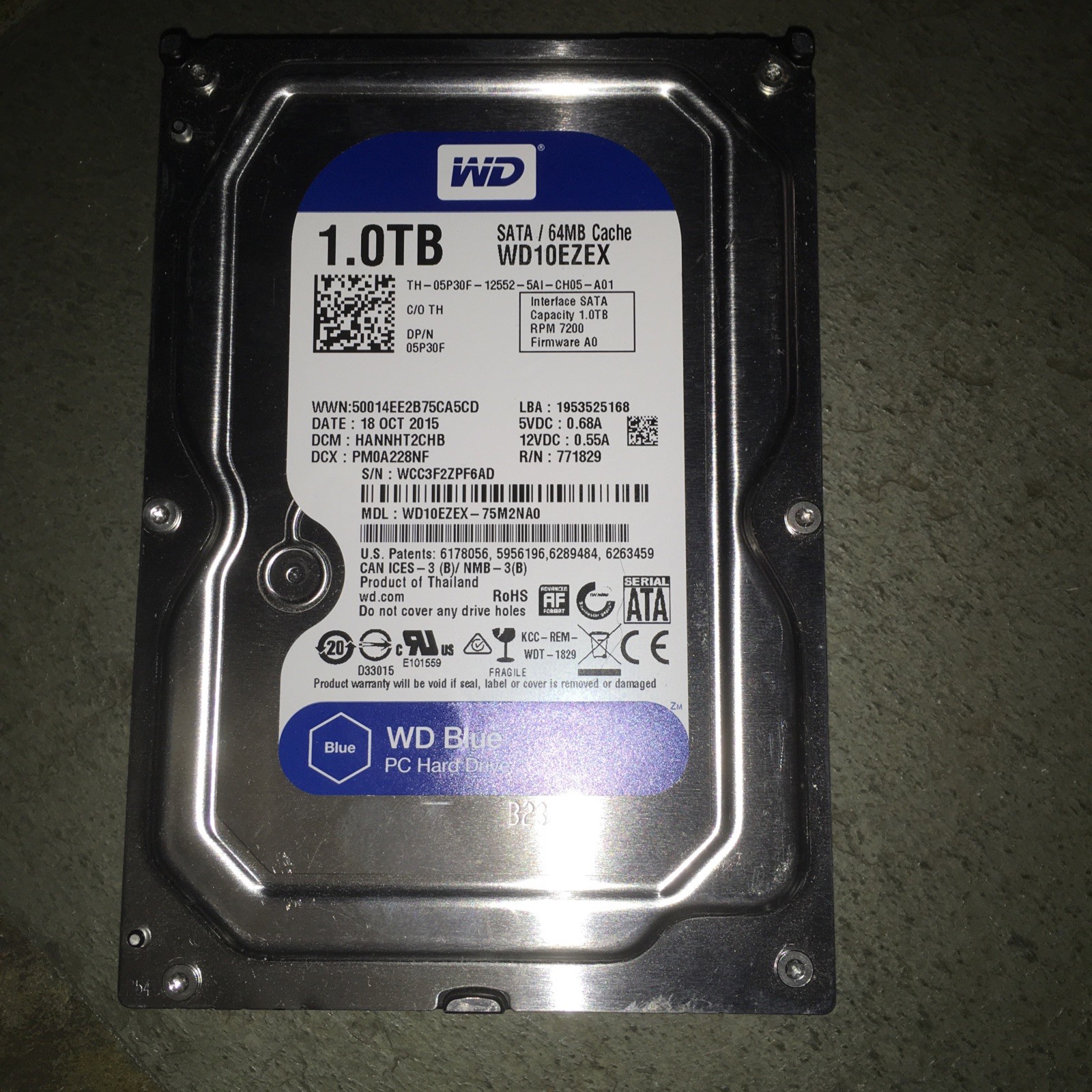WD Blue 1TB 3.5" SATA 5400RPM PC Hard Drive HDD Western Digital Tested Working