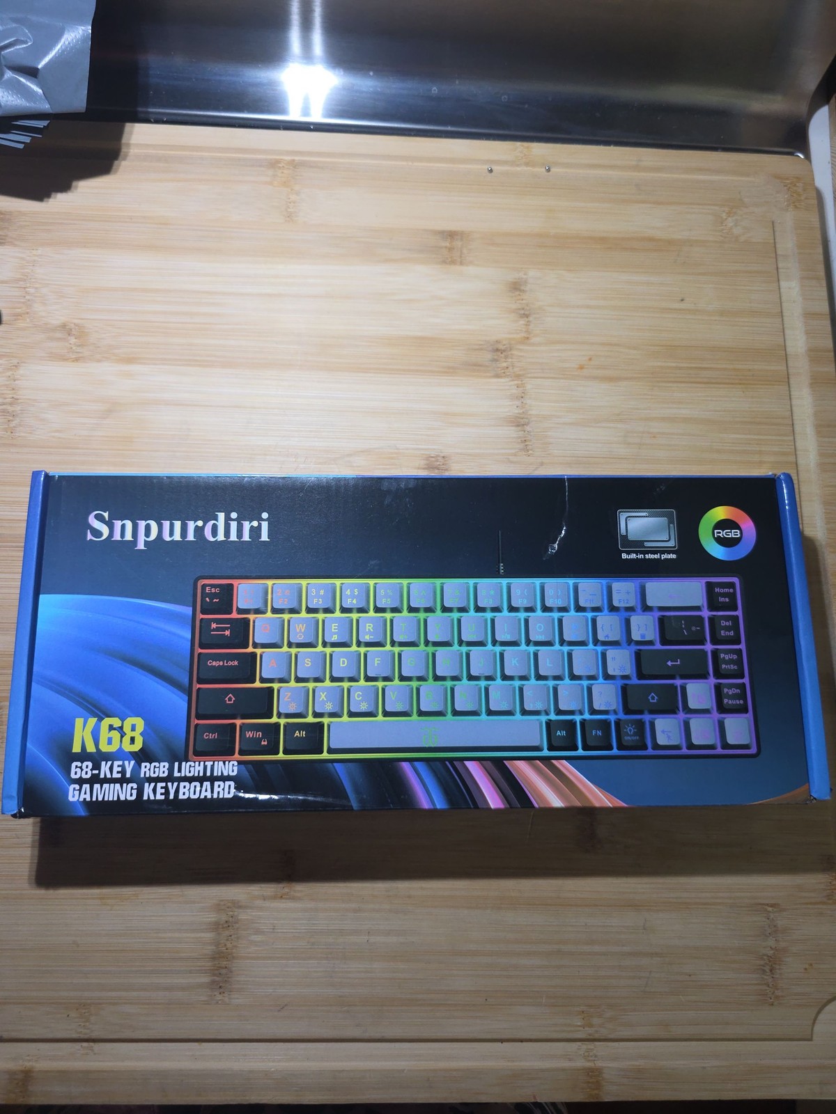 Snpurdiri K68 65% Gaming Keyboard 68 Key Wired RGB Backlit Compact Mini