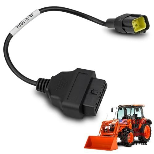 OBD2 Adapter Cable for Kubota Vehicles, 4 Pin to 16 Pin OBD1 to OBD2