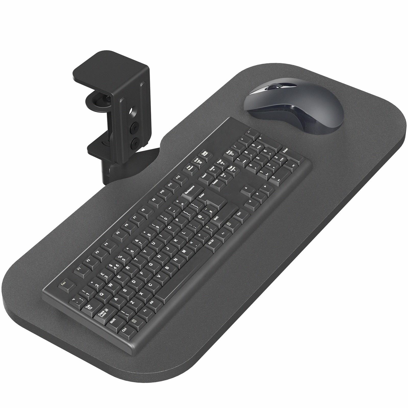 VIVO Black Single Clamp Rotating Keyboard Tray