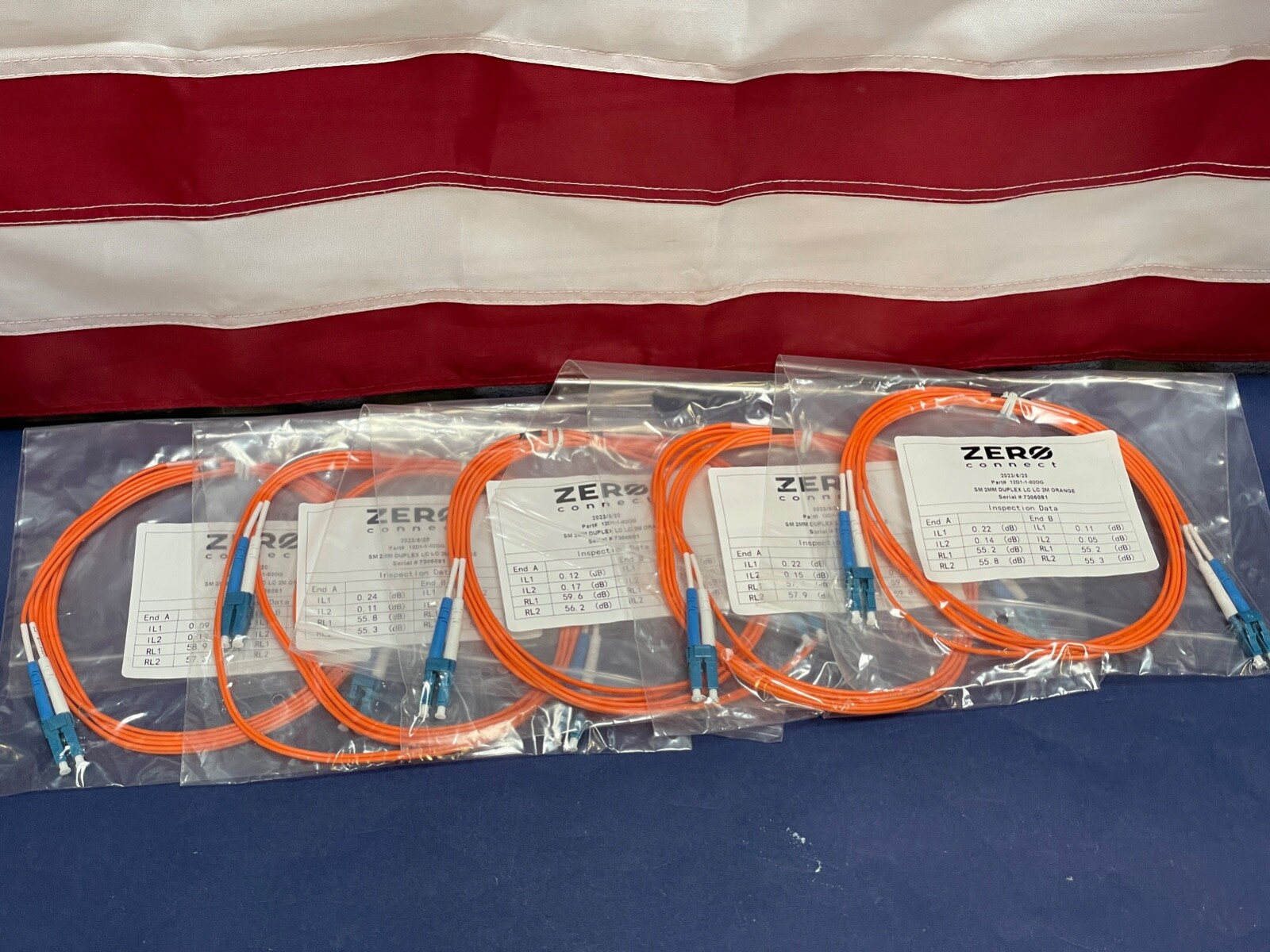 QTY 5 LC to LC 2mm 2M Singlemode Duplex 9/125 Fiber Op Jumper Patch Cable Orange