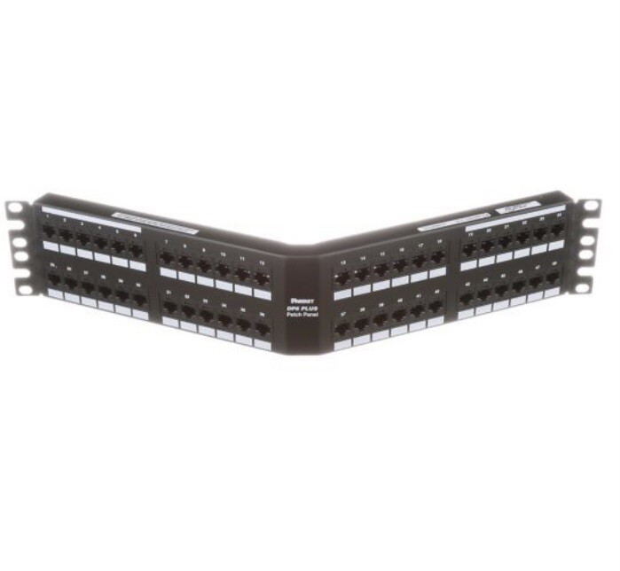 New Cat 6 Angled Punchdown Patch Panel, 48 Port, 2 RUDPA48688TGY