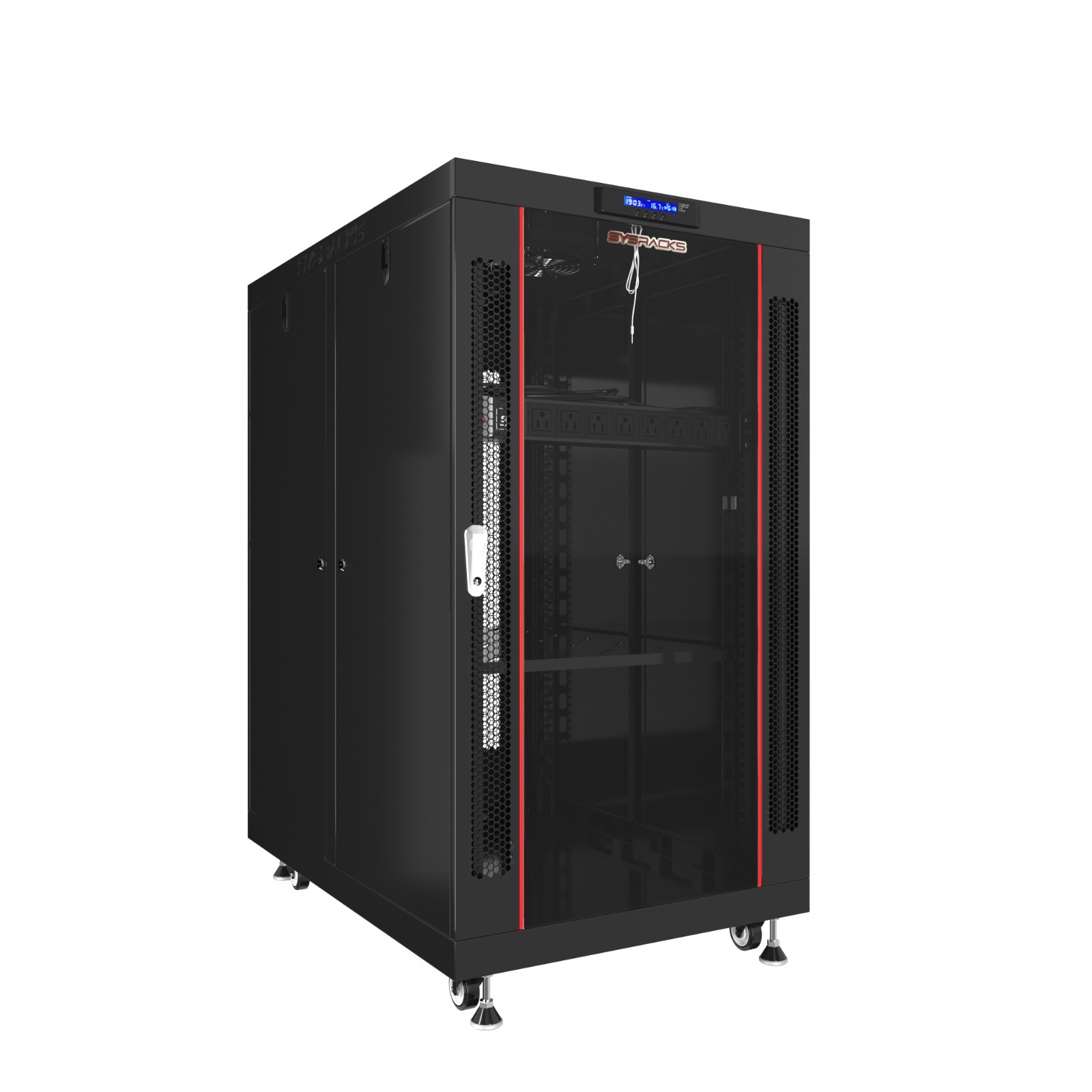 18U Server Rack Cabinet Premium Network Enclosure 35" Depth Data Cabinet wheels
