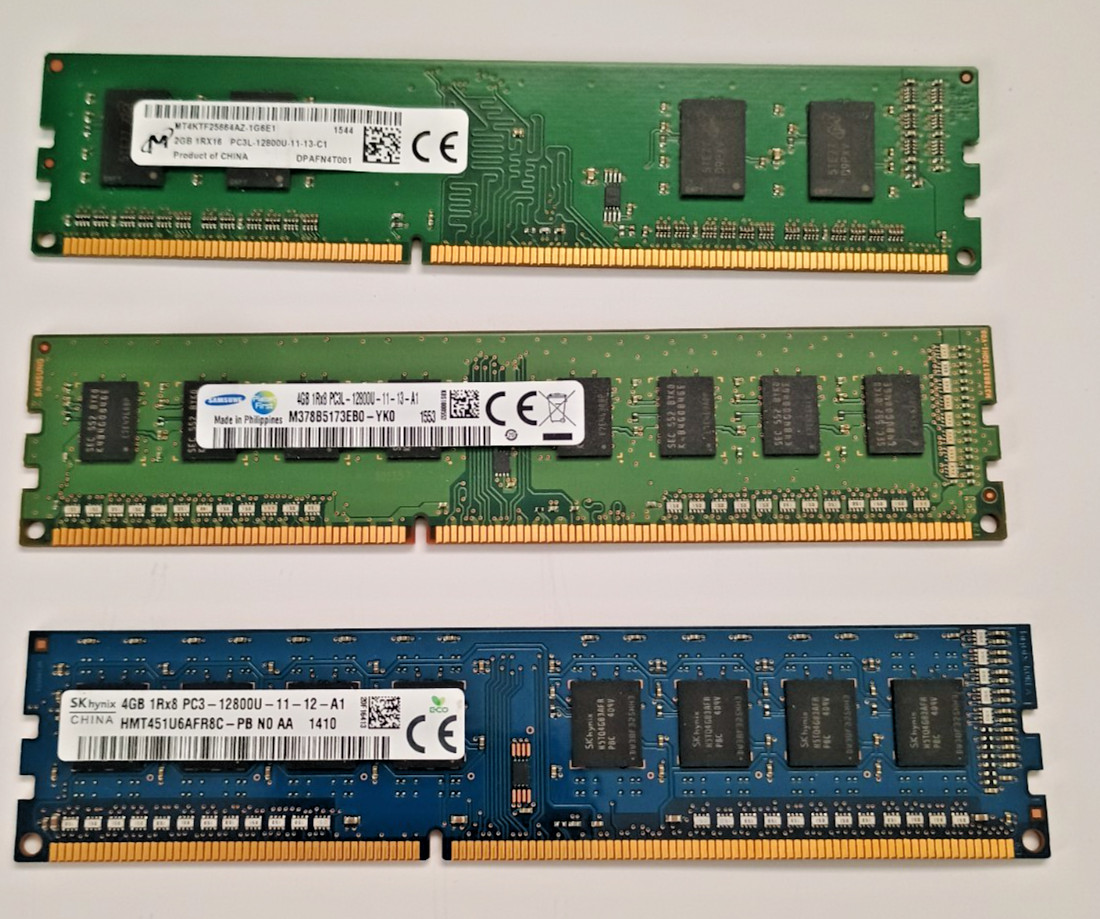 Mixed DDR3 Desktop RAM Lot — 4GB + 4GB + 2GB PC3-12800 DIMM — 10GB Total